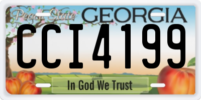 GA license plate CCI4199