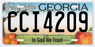GA license plate CCI4209