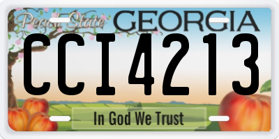 GA license plate CCI4213