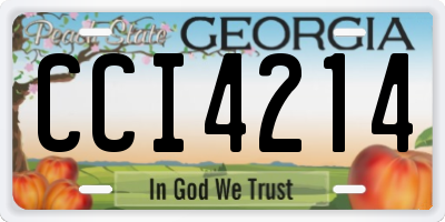 GA license plate CCI4214