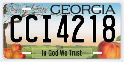 GA license plate CCI4218