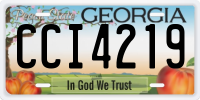 GA license plate CCI4219