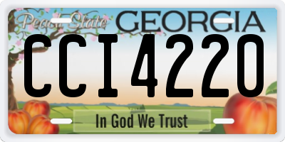 GA license plate CCI4220