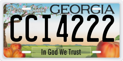GA license plate CCI4222