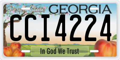 GA license plate CCI4224