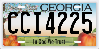 GA license plate CCI4225