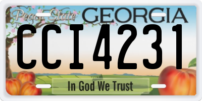 GA license plate CCI4231