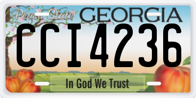 GA license plate CCI4236