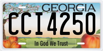 GA license plate CCI4250