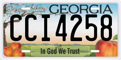 GA license plate CCI4258