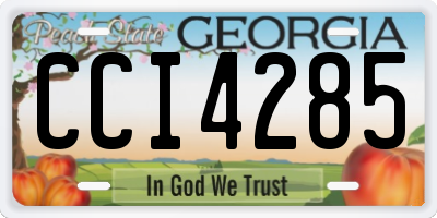 GA license plate CCI4285