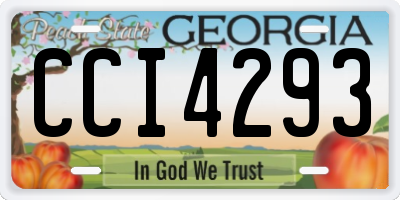 GA license plate CCI4293