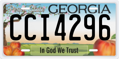 GA license plate CCI4296