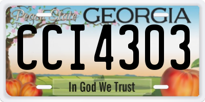 GA license plate CCI4303