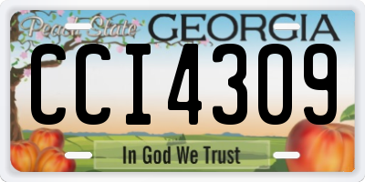 GA license plate CCI4309