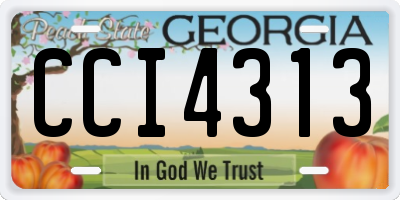 GA license plate CCI4313