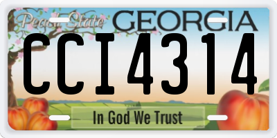 GA license plate CCI4314