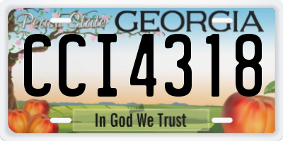 GA license plate CCI4318