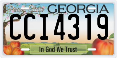 GA license plate CCI4319