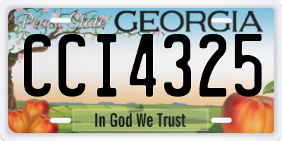 GA license plate CCI4325