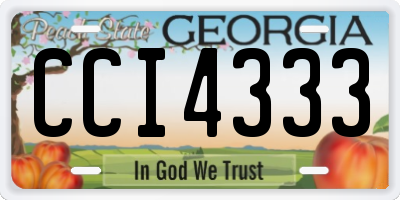 GA license plate CCI4333