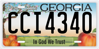 GA license plate CCI4340