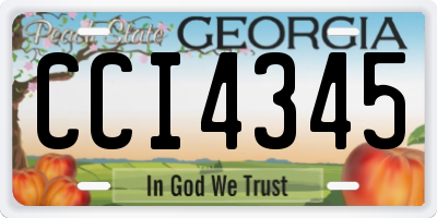 GA license plate CCI4345