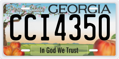 GA license plate CCI4350