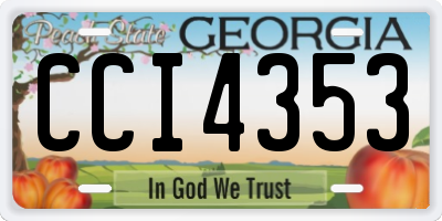 GA license plate CCI4353