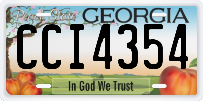 GA license plate CCI4354