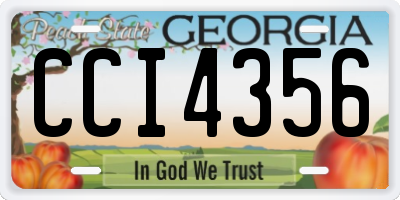 GA license plate CCI4356