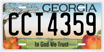 GA license plate CCI4359