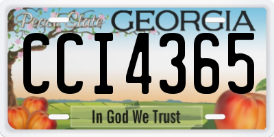 GA license plate CCI4365