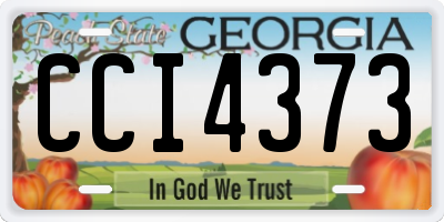 GA license plate CCI4373