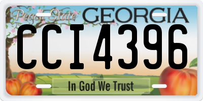 GA license plate CCI4396