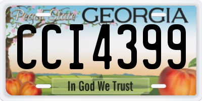 GA license plate CCI4399