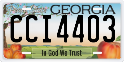GA license plate CCI4403