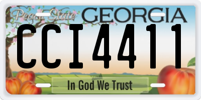 GA license plate CCI4411