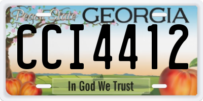 GA license plate CCI4412