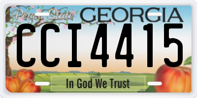 GA license plate CCI4415