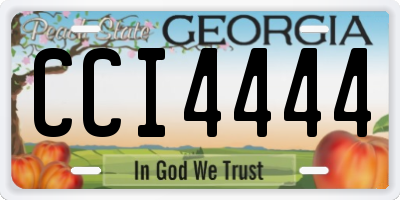 GA license plate CCI4444