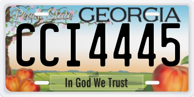 GA license plate CCI4445