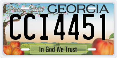 GA license plate CCI4451