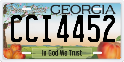 GA license plate CCI4452