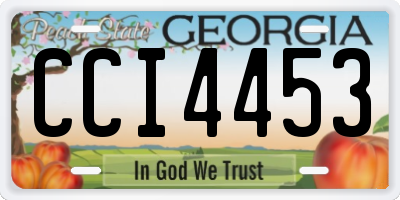 GA license plate CCI4453