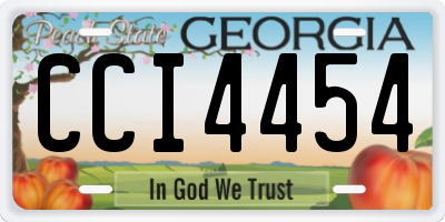 GA license plate CCI4454