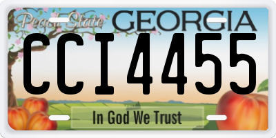 GA license plate CCI4455