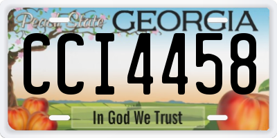 GA license plate CCI4458