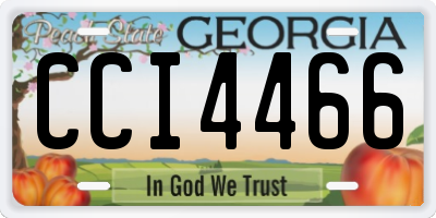 GA license plate CCI4466