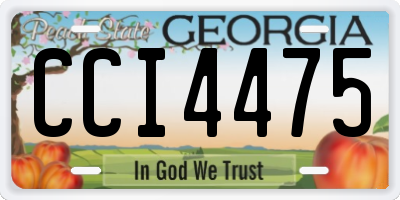 GA license plate CCI4475